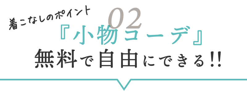 えらばれる理由02 小物コーデ自由に無料でできる
